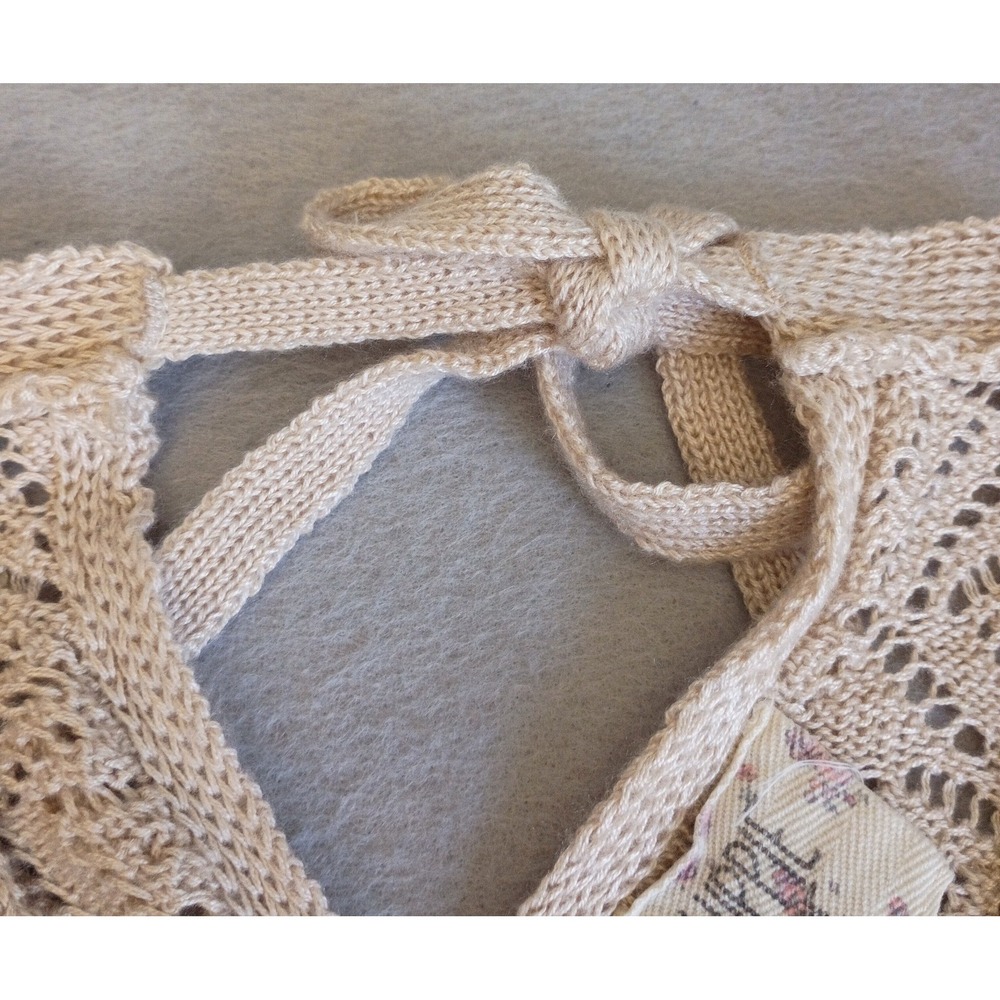 Hippie Rose Crochet Crop Top Cream Colored Light Weight Sx Large - Picture 8 of 11